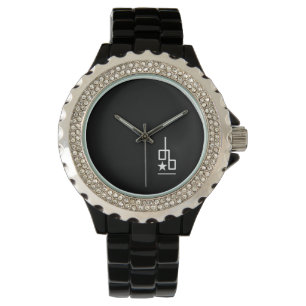 Montre noire de logo de DB