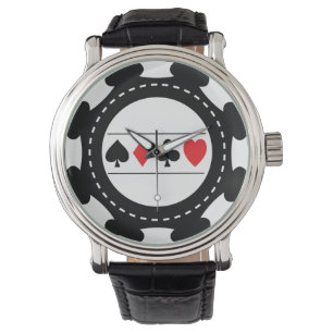 Montre noire de puce de casino