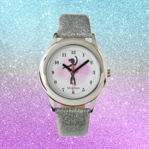 Montre nom d'ajout de ballerine mignonne