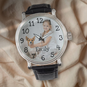 Montre Nom de photo personnalisé moderne