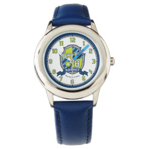 Montre Nom des garçons Barney signifiant crête bleu vert