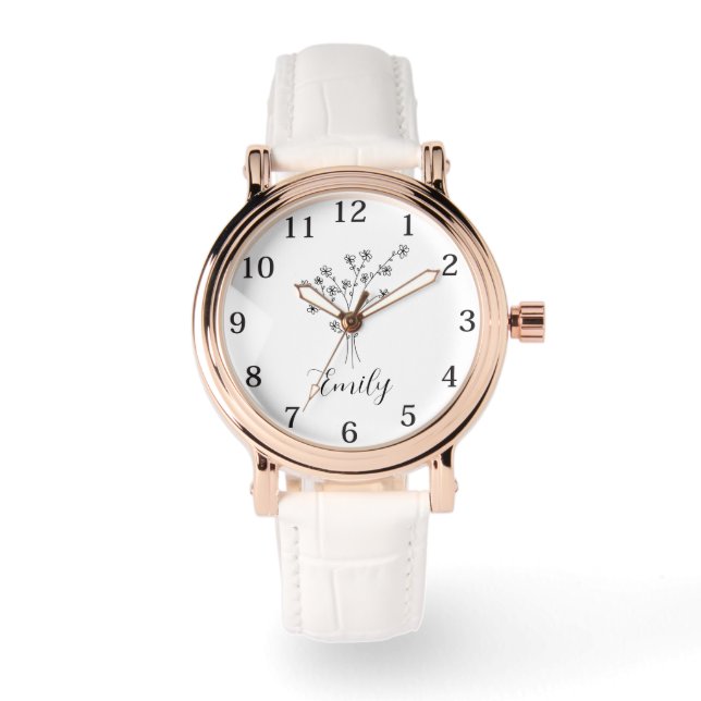 Montre Nom du Fleur sauvage personnalisé (Recto)