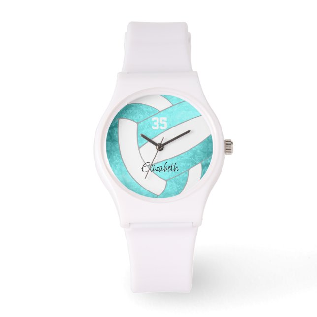 Montre nom du joueur de volley-ball turquoise (Recto)