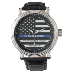 Montre NOM D'UN POLICIER PERSONNALISÉ Police