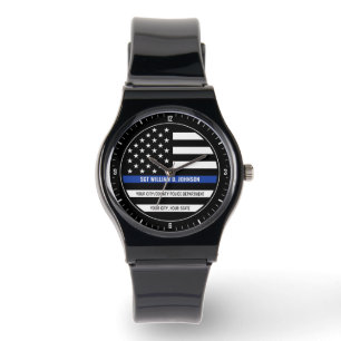 Montre NOM D'UN POLICIER PERSONNALISÉ Police