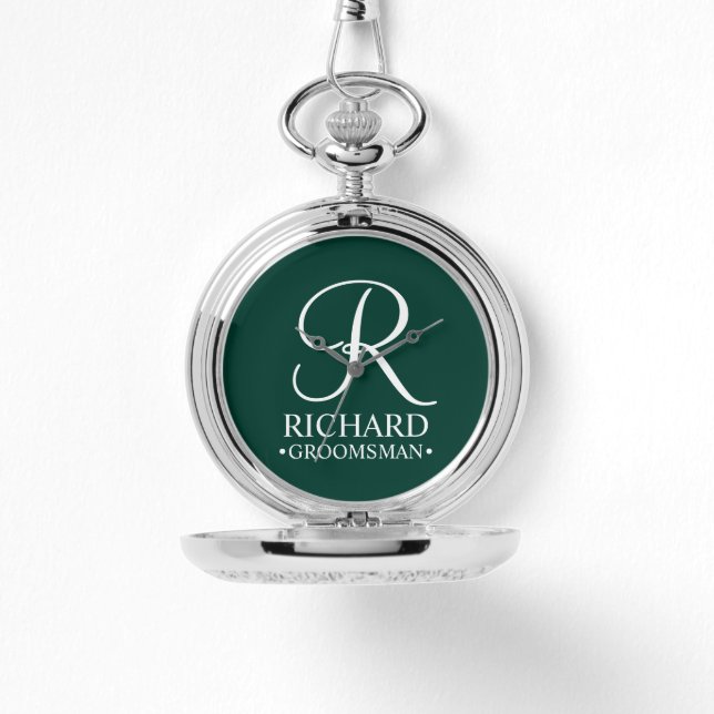 Montre Nom et monogramme du Groomsman personnalisé (Recto)