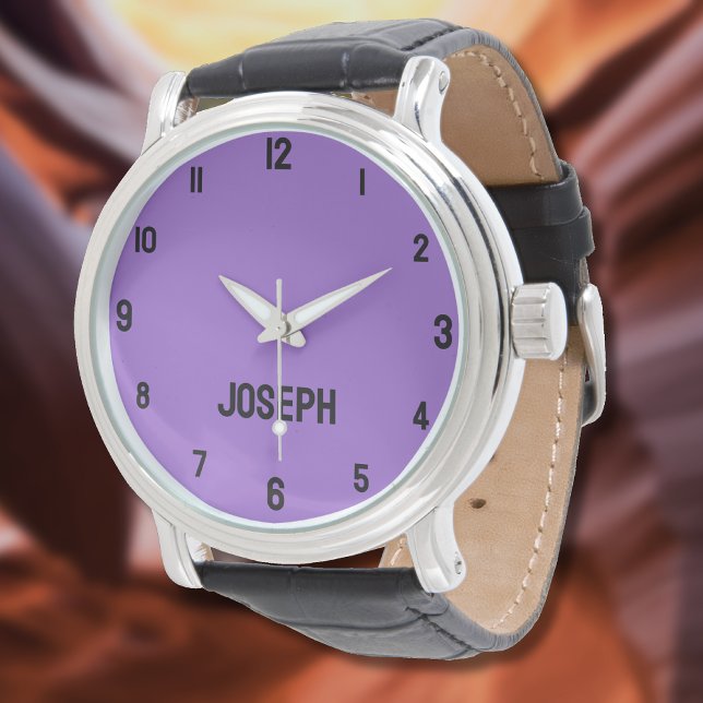 Montre Nom Fille Garçon Femmes Hommes | Amethyst Moderne (Créateur téléchargé)