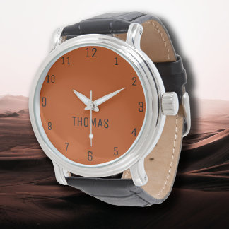 Montre Nom Fille Garçon Femmes Hommes | Élégant en acajou