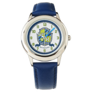 Montre Nom Kayden signifiant lettre crête K ours bleu ver