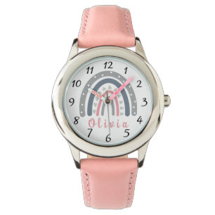 Montre Nom personnalisé avec Cool Boho Rainbow