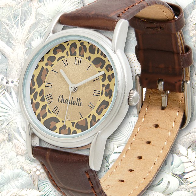 Montre Nom personnalisé classique Leopard Poster de anima (Créateur téléchargé)