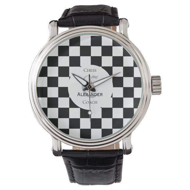 Montre Nom personnalisé du joueur d'échecs initial (devant)