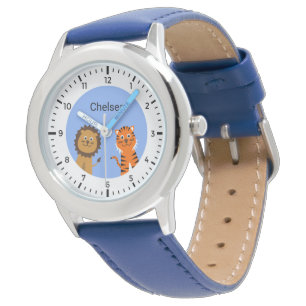 Montre Nom personnalisé enfant lion tigre