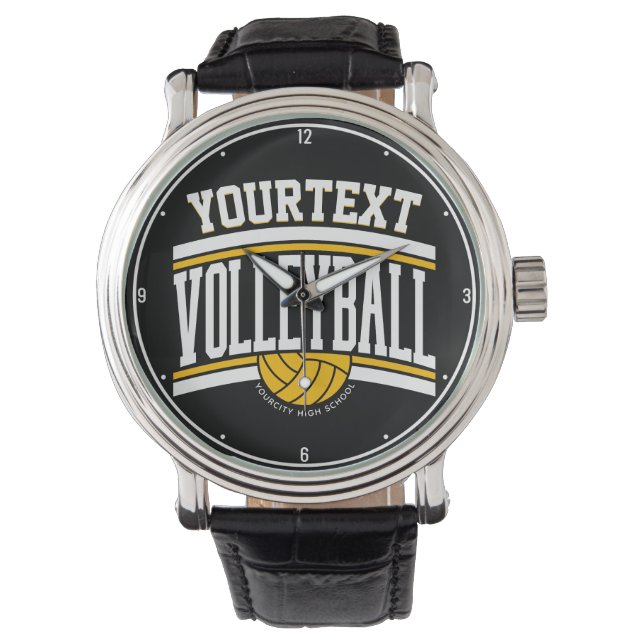 Montre NOM PERSONNALISÉ Équipe de l'école du joueur de vo (devant)
