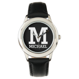 Montre Nom personnalisé et texte en gras monogramme KIds 