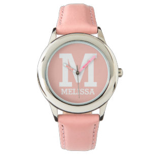 Montre Nom personnalisé et typographie en gras monogramme