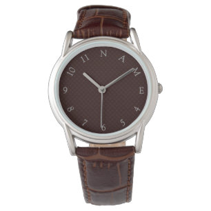 Montre Nom personnalisé Hommes personnalisés Brown Wrist
