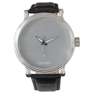 Montre Nom personnalisé minimaliste gris