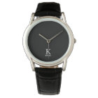 Nom personnalisé monogramme homme moderne noir bla