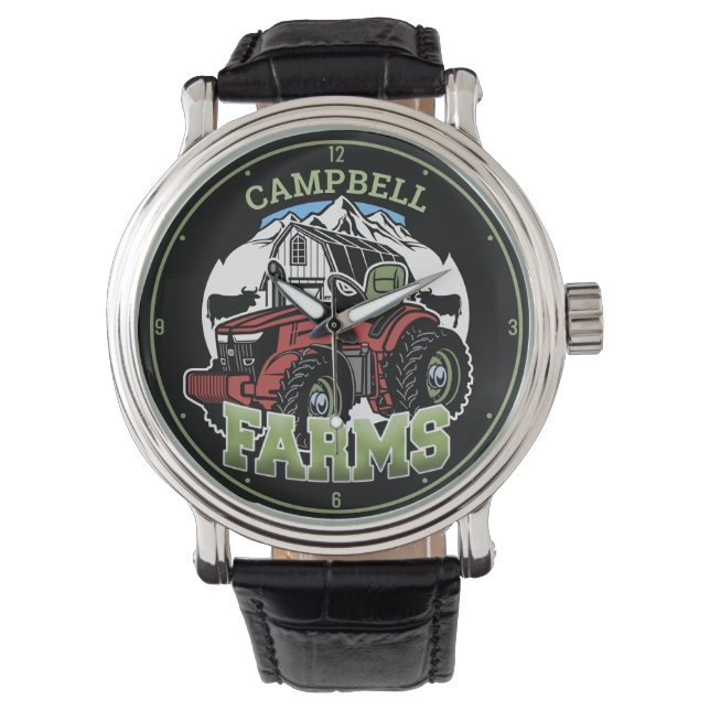 Montre Nom personnalisé Pays Fermes Grange Tracteur Fermi (devant)