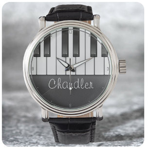 Montre NOM personnalisé Pianist Piano Keys professeur de