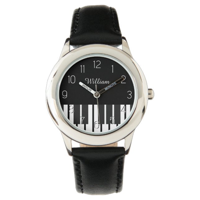 Montre Nom personnalisé Piano Clavier de musicien (devant)