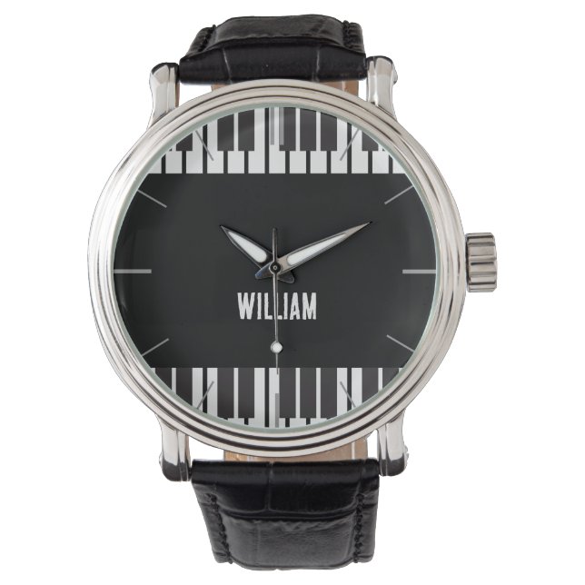 Montre Nom personnalisé Piano Clavier de musicien (devant)