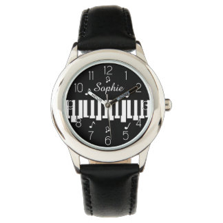 Montre Nom personnalisé Piano Clavier de musicien