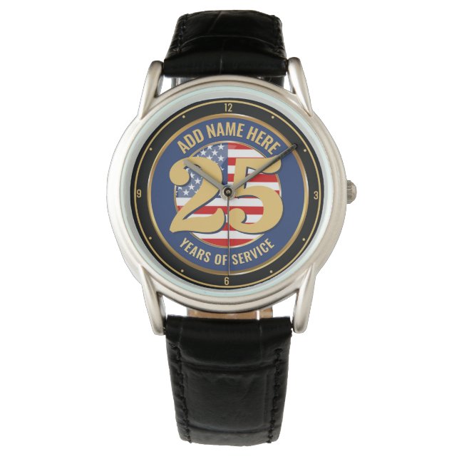 Montre NOM personnalisé Retraite militaire ou policière (devant)