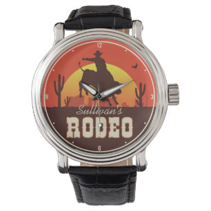 Montre NOM Personnalisé Western Cowboy Bull Rider Rodeo
