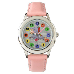 Montre Nombre multicolore avec éléphant