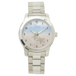Montre Nombre noir de plage de Starfish
