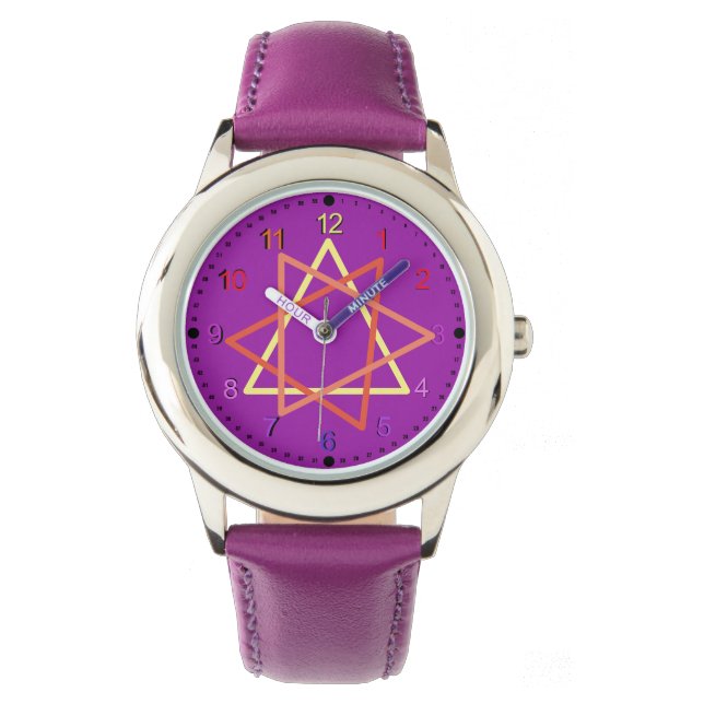 Montre - Nombres colorés avec Triangles (devant)