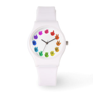 Montre Nombres de langue des signes d'asl de roue de