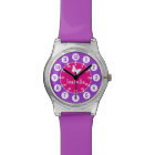 Montre nommée rose violet numérotée