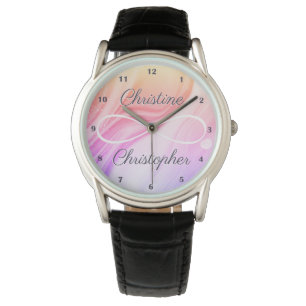 Montre Noms personnalisés Symbole d'infini Rainbow Ombre