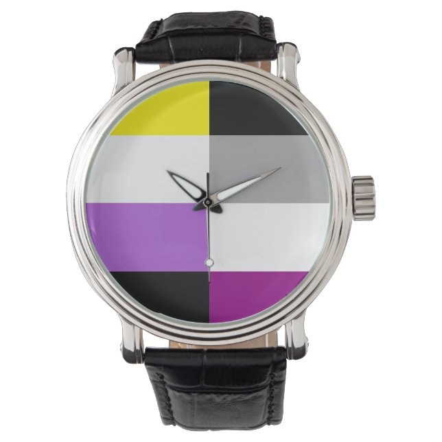 Montre Nonbinary Asexual Dual Pride Flag (devant)