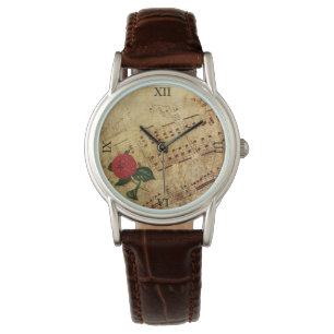 Montre Notes de musique élégante florale