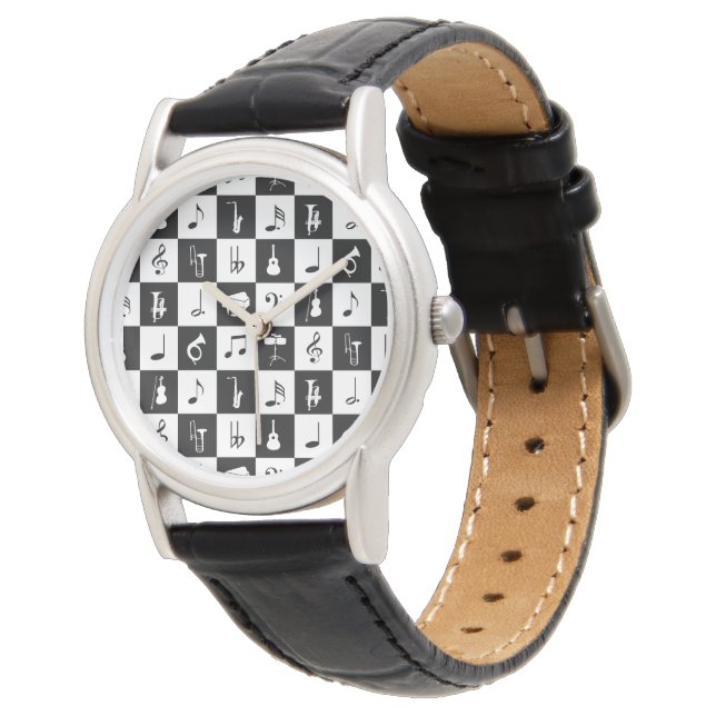 Montre Notes et instruments de musique moderne et élégant (Incliné)