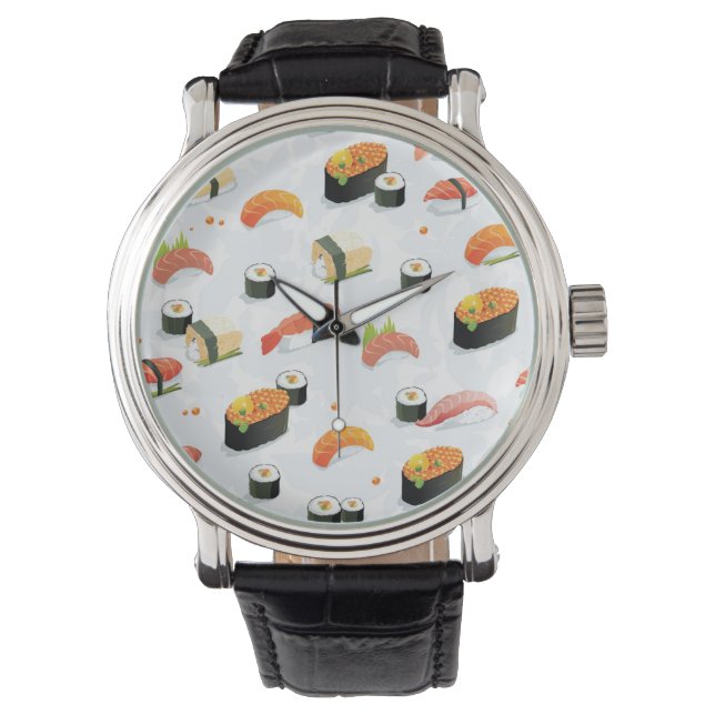 Montre Nourriture japonaise : Motif de sushi (devant)