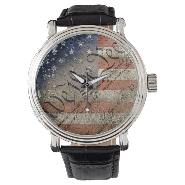Montre Nous Le Peuple Le Drapeau Vintage Américain (devant)