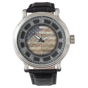Montre Nous Le Peuple Vintage American Flag Watch