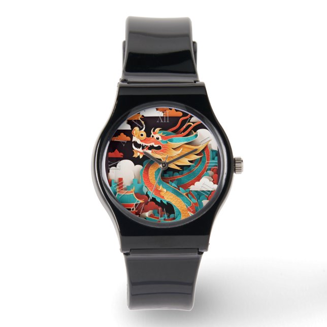 Montre Nouvel An chinois mignon Dragon Zodiac Anniversair (Recto)