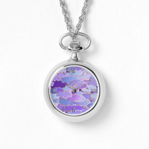 Montre Nuages japonais, crépuscule, violet et violet prof