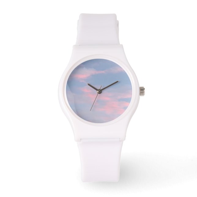 Montre Nuages roses personnalisables (Recto)