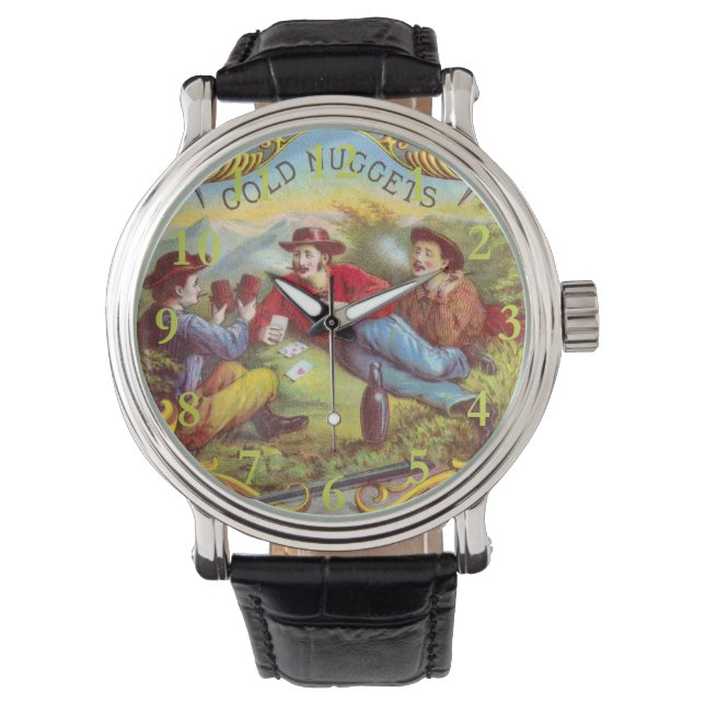 Montre Nuggets d'or Antique Étiquette Cigar (devant)
