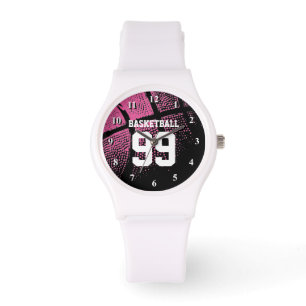 Montre numérique de maillot de basket pour filles 
