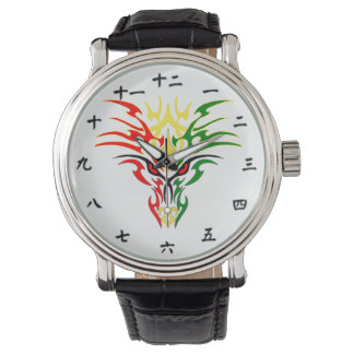 Montre Numéro chinois et design de dragon jamaïcain