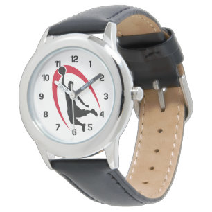 Montre Numéro du joueur de basketball rouge noir