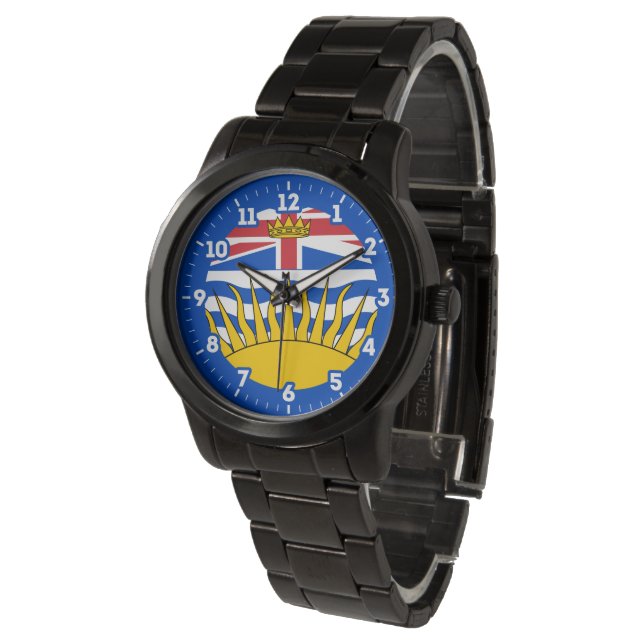 Montre Numéro graphique du drapeau de la Colombie-Britann (Incliné)